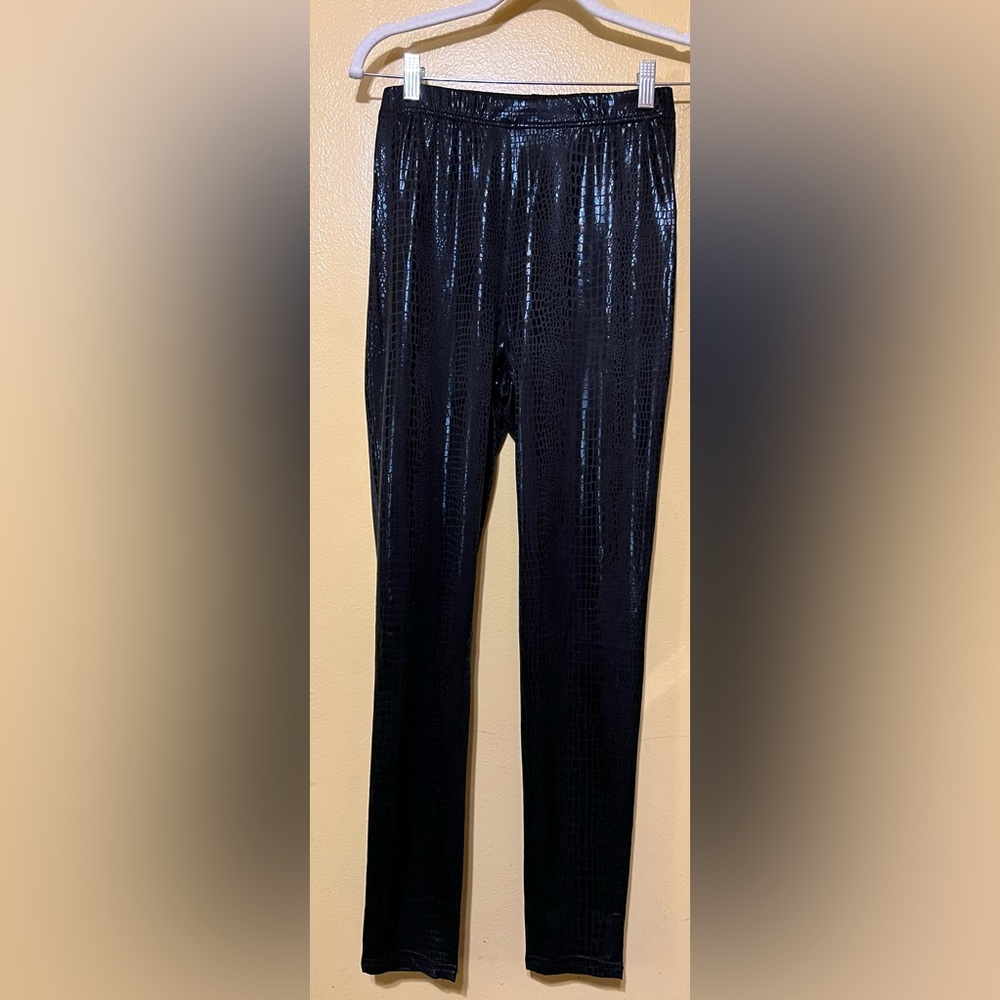 SHEIN Croc Embossed Wide Waistband PU Leather Leggings NWOT